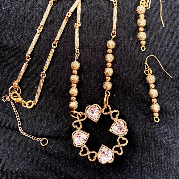 Vintage Brooch Necklace w/ Matching Earrings - Picture 3 of 3